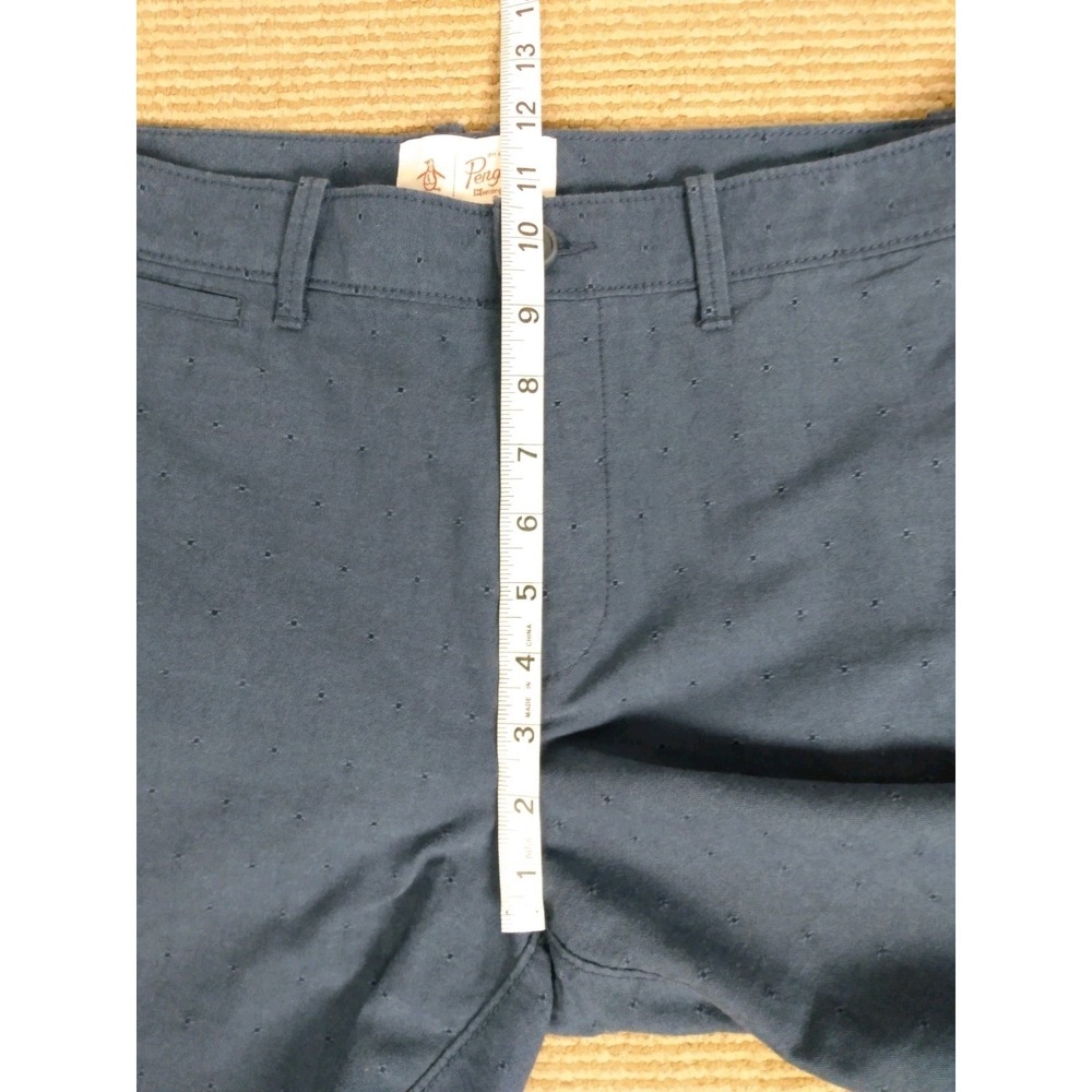Penguin Shorts Mens Size 32 Blue Chino Flat Front Adult Casual Preppy - Picture 5 of 10